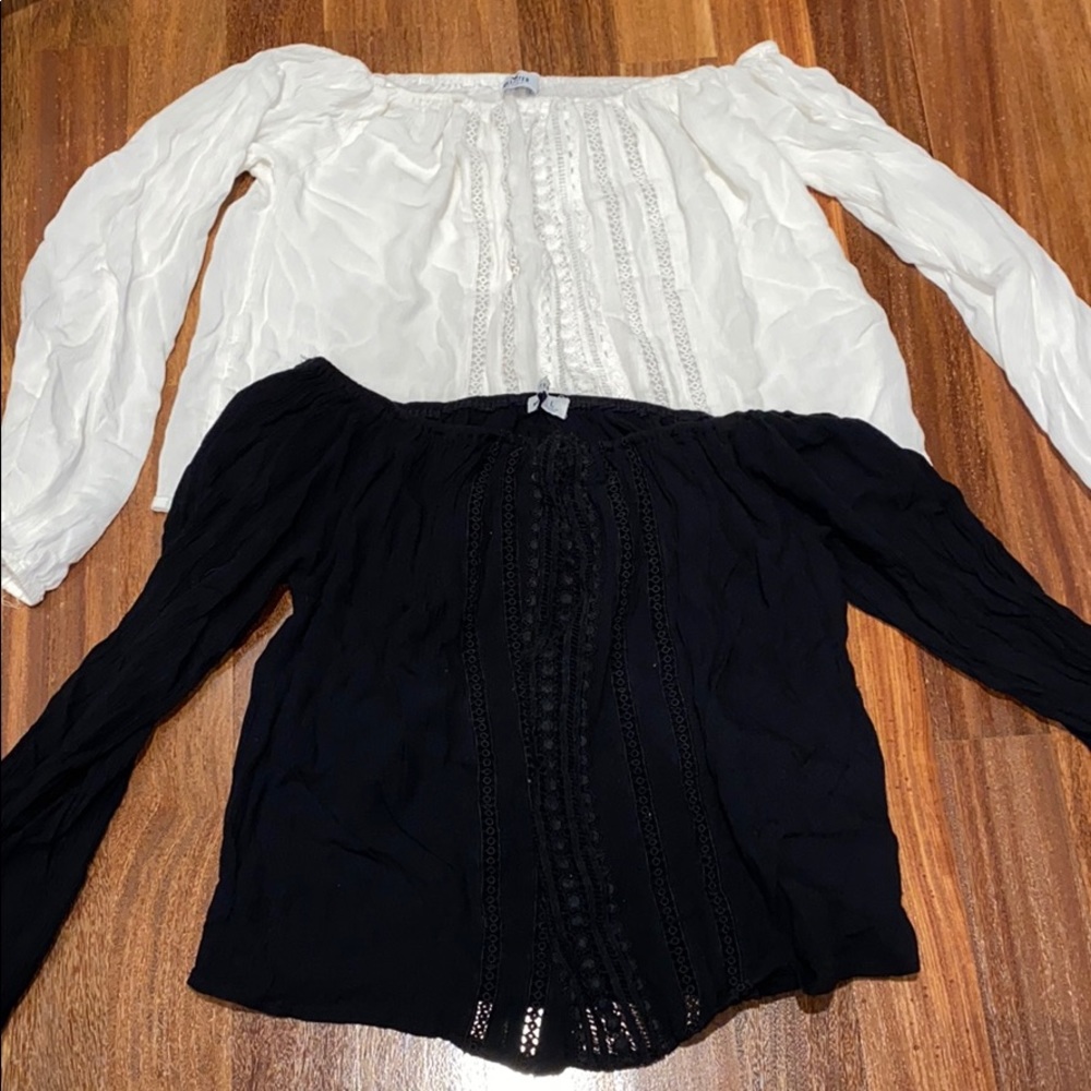 Hollister off the shoulder dress shirts